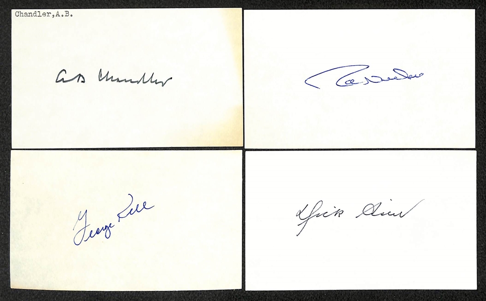 Lot of (400+) Signed Mostly Baseball Index Cards inc. AB Chandler, George Kell, Joe Niekro, + (Beckett BAS Reviewed)