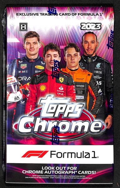 2023 Topps Chrome F1 Hobby Box inc. 1 Chrome Autograph