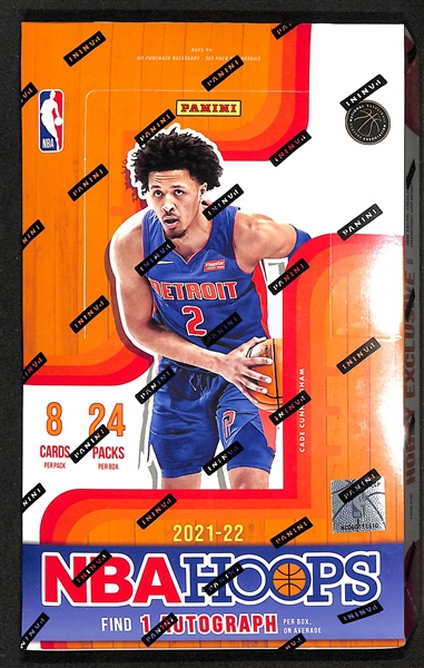 2021-22 NBA Hoops Sealed Hobby Box inc 1 Autograph