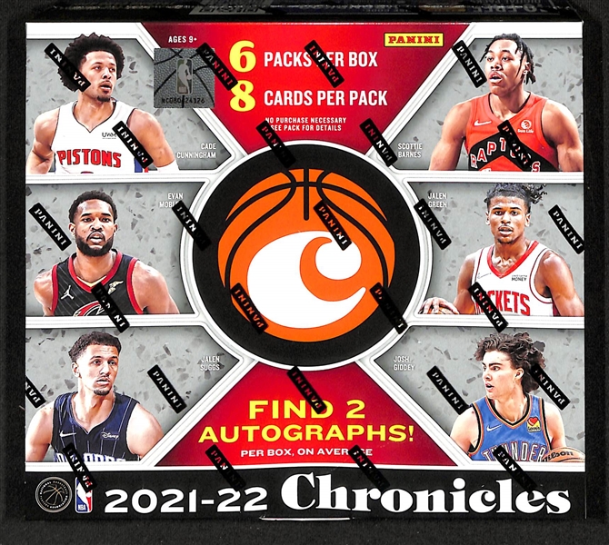 2021-22 Panini Chronicles Basketball Sealed Hobby Box inc. 2 Autographs per Box