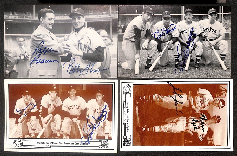 Lot of (20) Signed Hall of Fame Baseball Postcards inc. William Terry, Billy Herman, (2) Bob Feller, Al Lopez, + (Beckett BAS Reviewed)