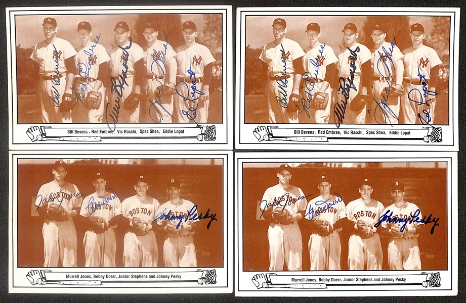 Lot of (20) Signed Hall of Fame Baseball Postcards inc. William Terry, Billy Herman, (2) Bob Feller, Al Lopez, + (Beckett BAS Reviewed)