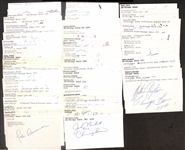 Lot of (75+) Signed Chicago Bears Index Cards inc. Walter Payton, George Wilson, George Connor, Jim Daniell, + (Beckett BAS Reviewed)