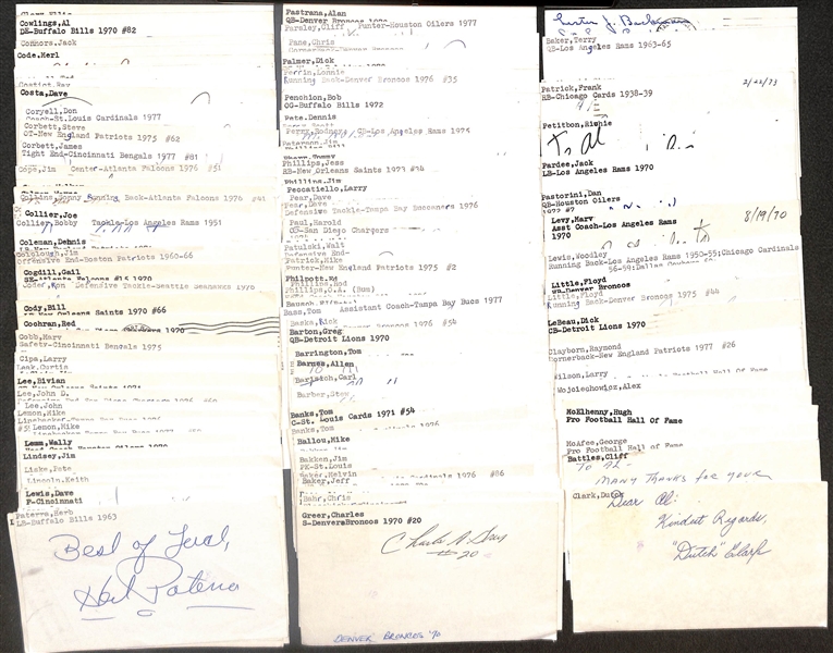 Lot of (120+) Signed Football Index Cards inc. George McAfee, Hugh McElhenny, Art McNally, Alex Wojciechowicz, + (Beckett BAS Reviewed)