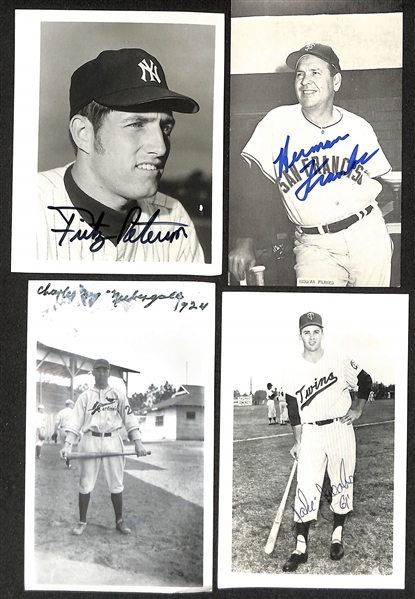 Lot of (100+) Signed Baseball Photos + Post Cards inc. Al Todd, Vern Law, + (Beckett BAS Reviewed)