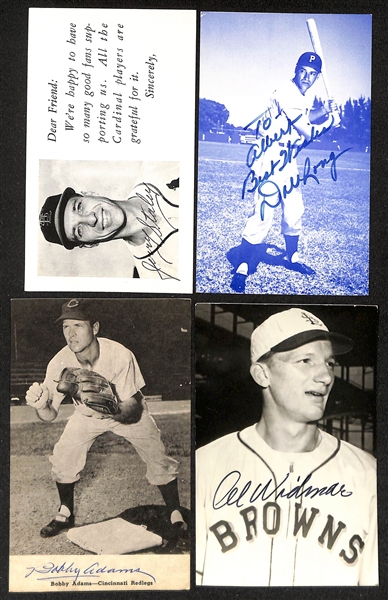 Lot of (100+) Signed Baseball Photos + Post Cards inc. Al Todd, Vern Law, + (Beckett BAS Reviewed)