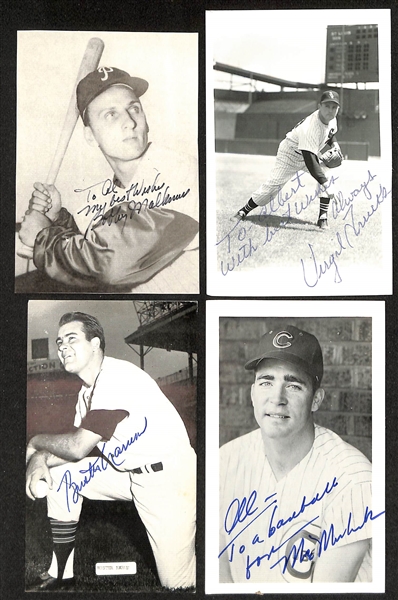 Lot of (100+) Signed Baseball Photos + Post Cards inc. Al Todd, Vern Law, + (Beckett BAS Reviewed)