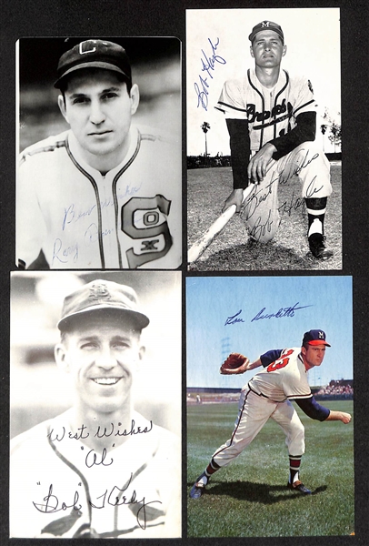 Lot of (100+) Signed Baseball Photos + Post Cards inc. Al Todd, Vern Law, + (Beckett BAS Reviewed)