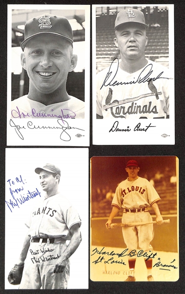 Lot of (100+) Signed Baseball Photos + Post Cards inc. Al Todd, Vern Law, + (Beckett BAS Reviewed)