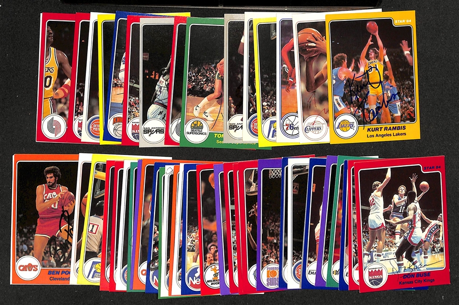 Lot of (45+) Signed 1984 Star Basketball Cards inc. Kurt Rambis, Norm Nixon, Andrew Toney, + (Beckett BAS Reviewed)