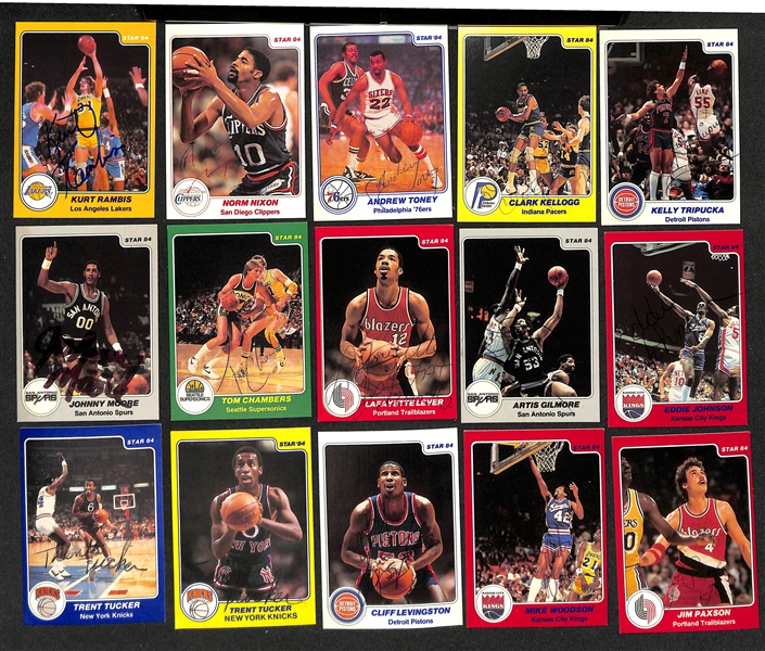 Lot of (45+) Signed 1984 Star Basketball Cards inc. Kurt Rambis, Norm Nixon, Andrew Toney, + (Beckett BAS Reviewed)