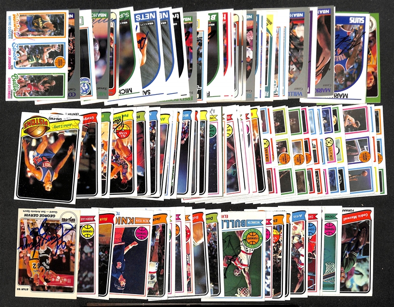 Lot of (85+) Signed Basketball Cards inc. George Gervin, (2) Rick Berry, Tom McMillen, + (Beckett BAS Reviewed)