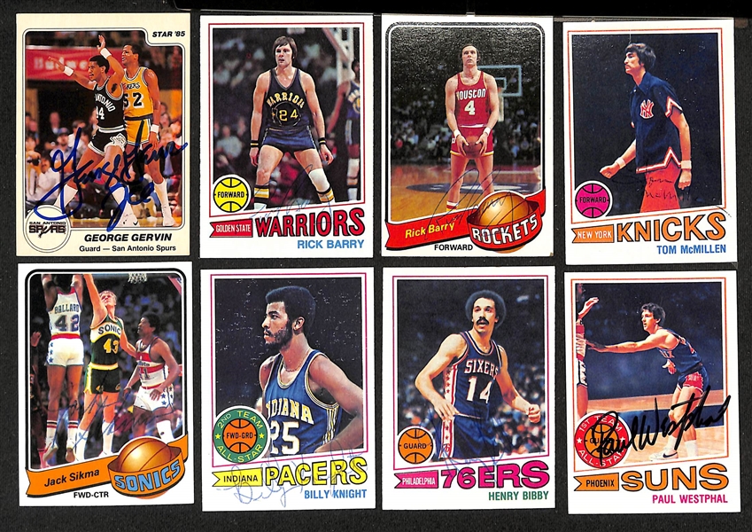 Lot of (85+) Signed Basketball Cards inc. George Gervin, (2) Rick Berry, Tom McMillen, + (Beckett BAS Reviewed)