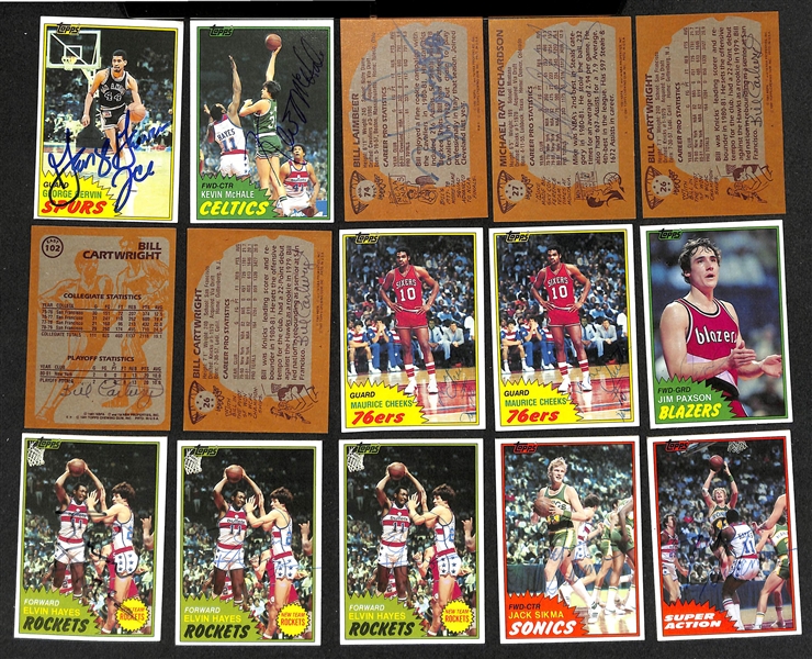 Lot of (90+) Signed 1981-82 Topps Basketball Cards inc. George Gervin, Kevin McHale, + (Beckett BAS Reviewed)