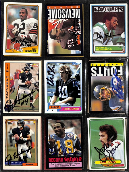 Lot of (260+) Signed Football Cards inc. Jim McMahon, Charlie Joiner, Leonard Marshall, Ozzie Newsome, + (Beckett BAS Reviewed)