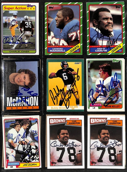 Lot of (260+) Signed Football Cards inc. Jim McMahon, Charlie Joiner, Leonard Marshall, Ozzie Newsome, + (Beckett BAS Reviewed)