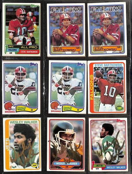 Lot of (260+) Signed Football Cards inc. Jim McMahon, Charlie Joiner, Leonard Marshall, Ozzie Newsome, + (Beckett BAS Reviewed)