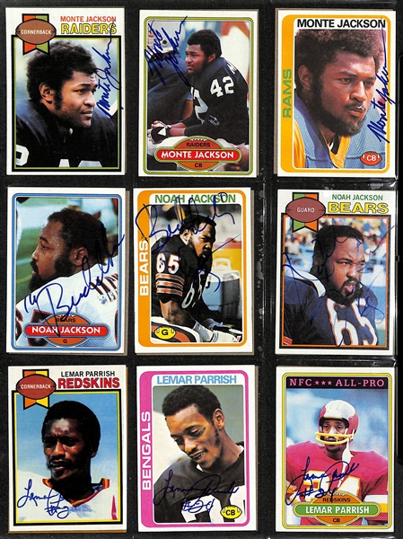 Lot of (260+) Signed Football Cards inc. Jim McMahon, Charlie Joiner, Leonard Marshall, Ozzie Newsome, + (Beckett BAS Reviewed)