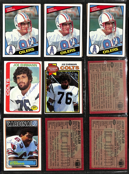 Lot of (260+) Signed Football Cards inc. Jim McMahon, Charlie Joiner, Leonard Marshall, Ozzie Newsome, + (Beckett BAS Reviewed)