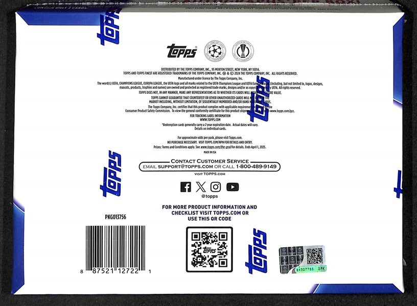 2023-24 Topps UEFA Club Competitions Finest Soccer Sealed Hobby Box inc. 2 Autographs per Box