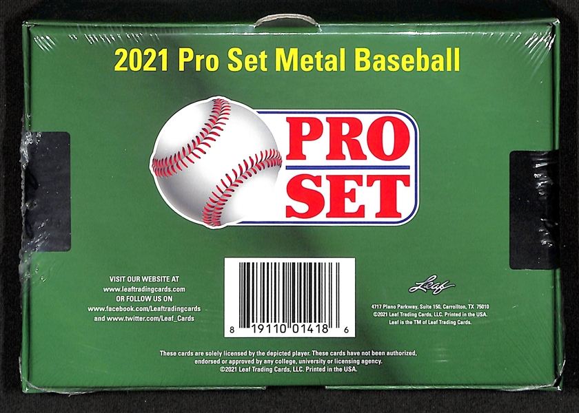 2021 Leaf Pro Set Metal Baseball Sealed Hobby Box inc 6 Autograph Cards