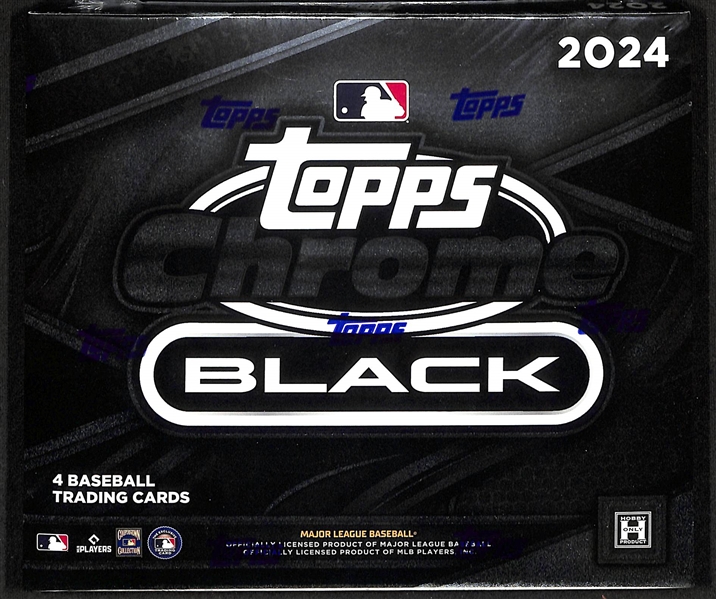 2024 Topps Chrome Black Baseball Sealed Hobby Box inc. 1 Encased Chrome Autograph & 1 Refractor per Box