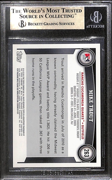 2011 Topps Pro Debut Mike Trout #263 Graded GBS 9.5 Gem Mint