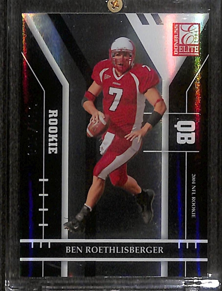 Lot of (2) 2004 Donruss Elite Ben Roethlisberger Rookie Cards (Both #ed to /500) - Steelers