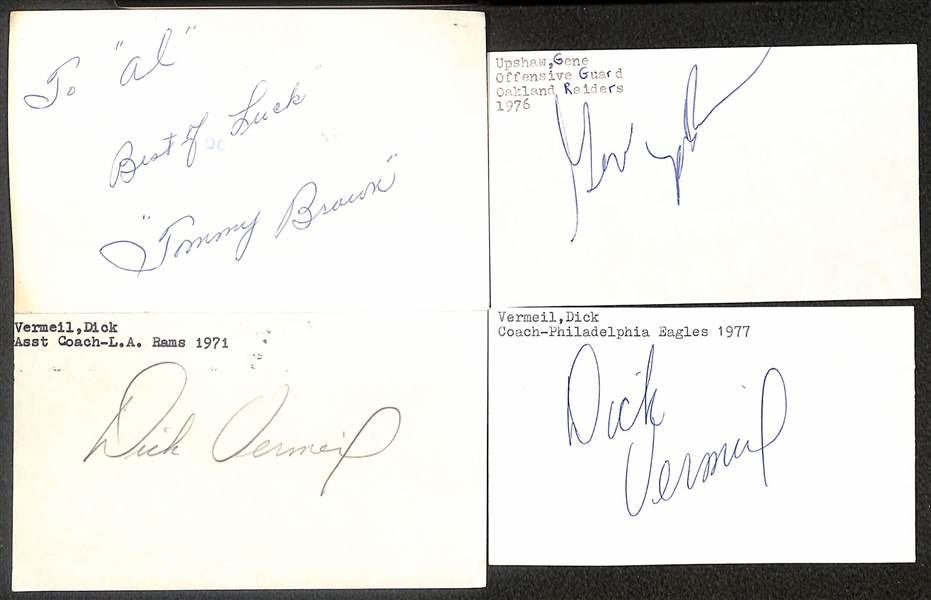 Lot (200+) Signed Football Index Cards inc. Steve VanBuren, Norm VanBrocklin, Doak Walker, Leo Nomellins, Tommy Brown, + (Beckett BAS Reviewed)