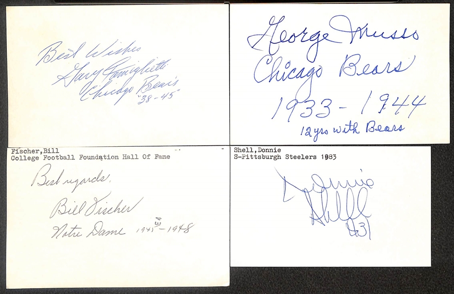 Lot (200+) Signed Football Index Cards inc. Steve VanBuren, Norm VanBrocklin, Doak Walker, Leo Nomellins, Tommy Brown, + (Beckett BAS Reviewed)