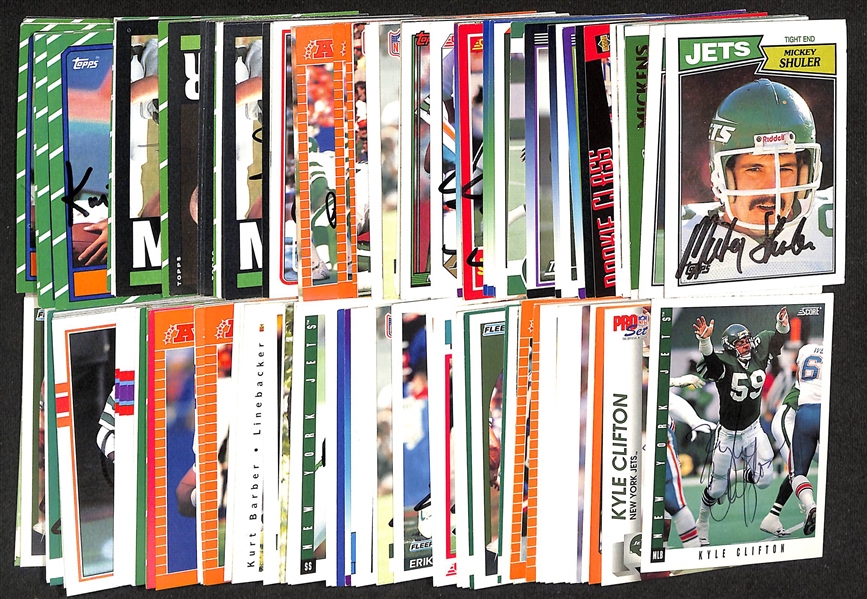 Lot of (200+) Signed New York Jets Cards inc. (4) Joe Klecko, (6) Al Toon, (9) Wesley Walker, +  (Beckett BAS Reviewed)