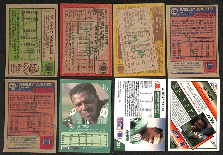 Lot of (200+) Signed New York Jets Cards inc. (4) Joe Klecko, (6) Al Toon, (9) Wesley Walker, +  (Beckett BAS Reviewed)