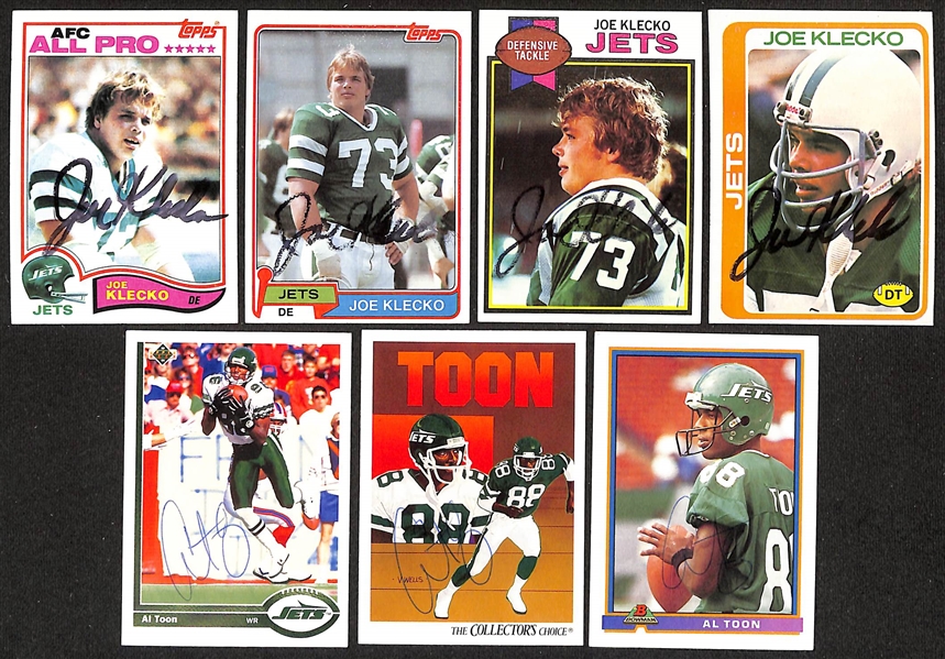 Lot of (200+) Signed New York Jets Cards inc. (4) Joe Klecko, (6) Al Toon, (9) Wesley Walker, +  (Beckett BAS Reviewed)