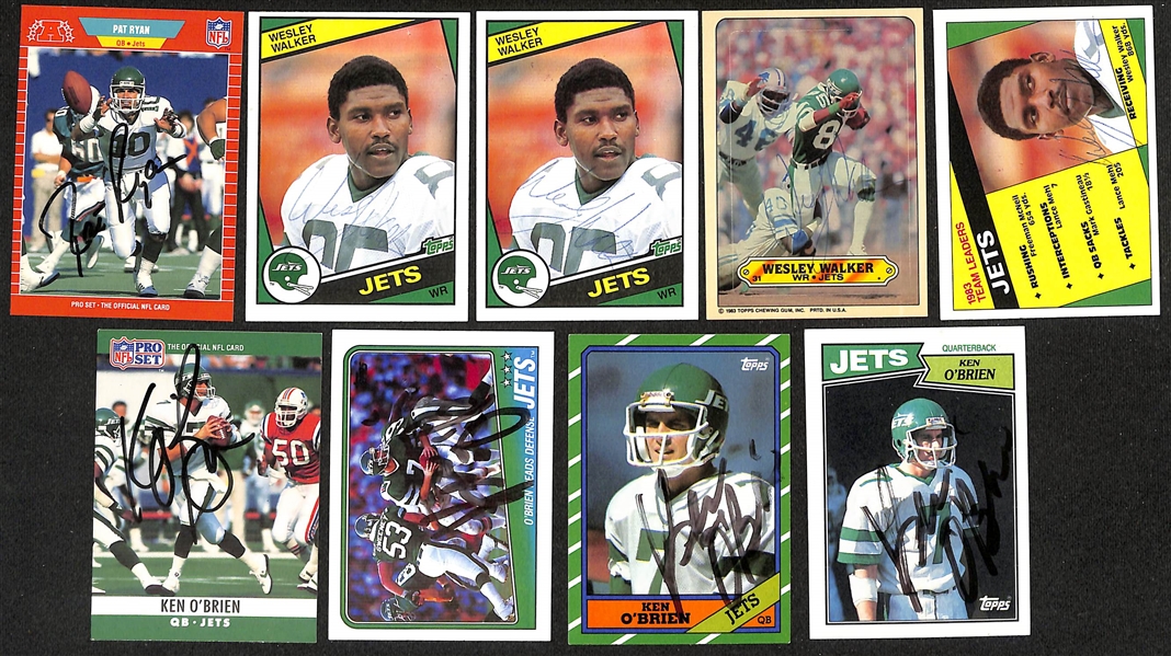 Lot of (200+) Signed New York Jets Cards inc. (4) Joe Klecko, (6) Al Toon, (9) Wesley Walker, +  (Beckett BAS Reviewed)