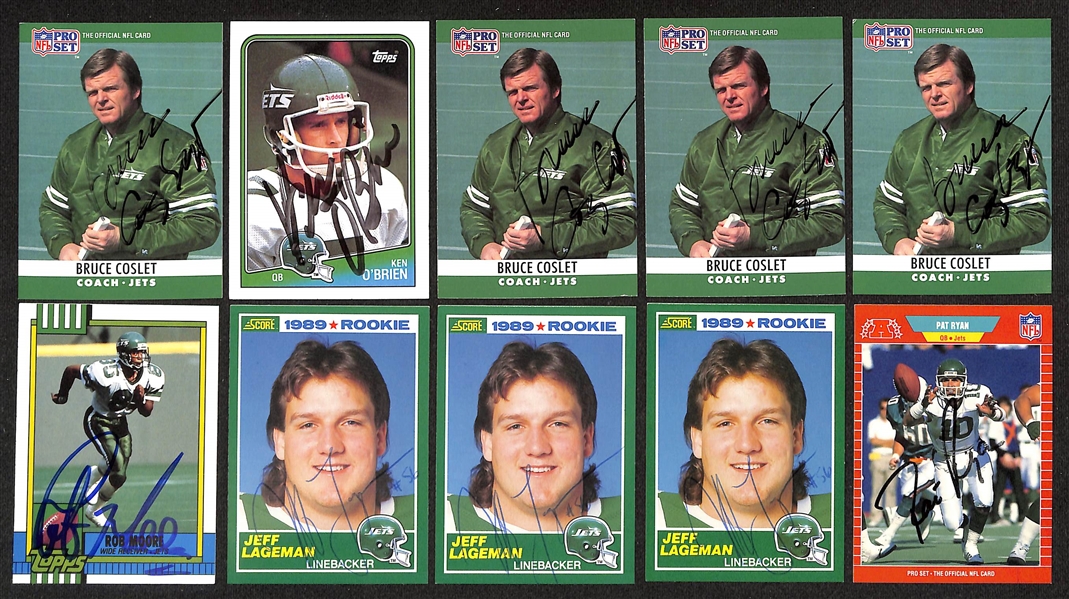 Lot of (200+) Signed New York Jets Cards inc. (4) Joe Klecko, (6) Al Toon, (9) Wesley Walker, +  (Beckett BAS Reviewed)