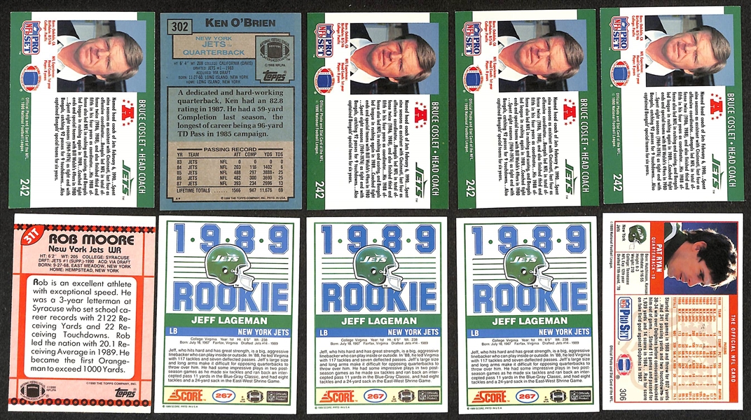 Lot of (200+) Signed New York Jets Cards inc. (4) Joe Klecko, (6) Al Toon, (9) Wesley Walker, +  (Beckett BAS Reviewed)