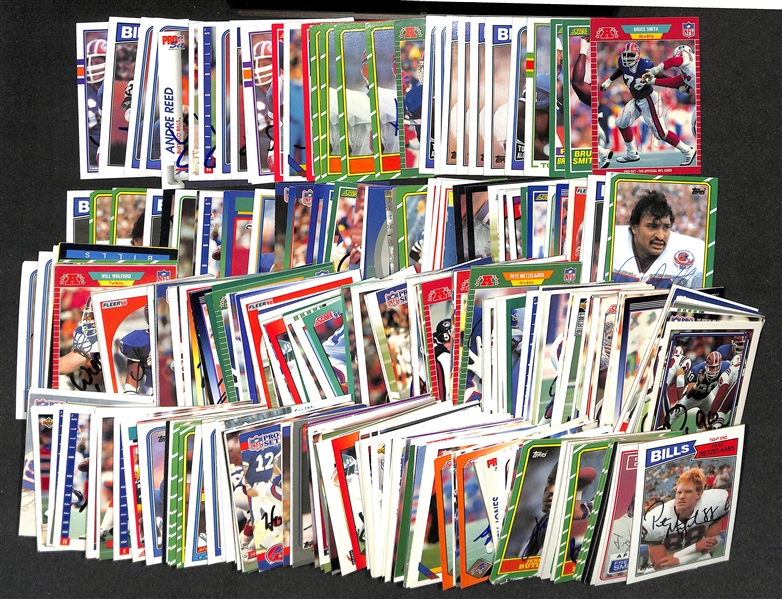 Lot of (330+) Signed Buffalo Bills Cards inc. (11) Bruce Smith, (21) Andre Reed, + (Beckett BAS Reviewed)