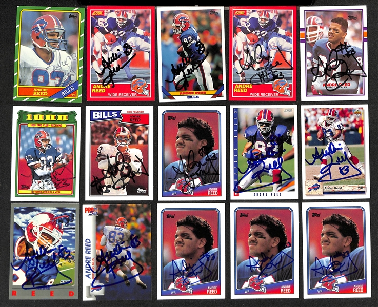 Lot of (330+) Signed Buffalo Bills Cards inc. (11) Bruce Smith, (21) Andre Reed, + (Beckett BAS Reviewed)