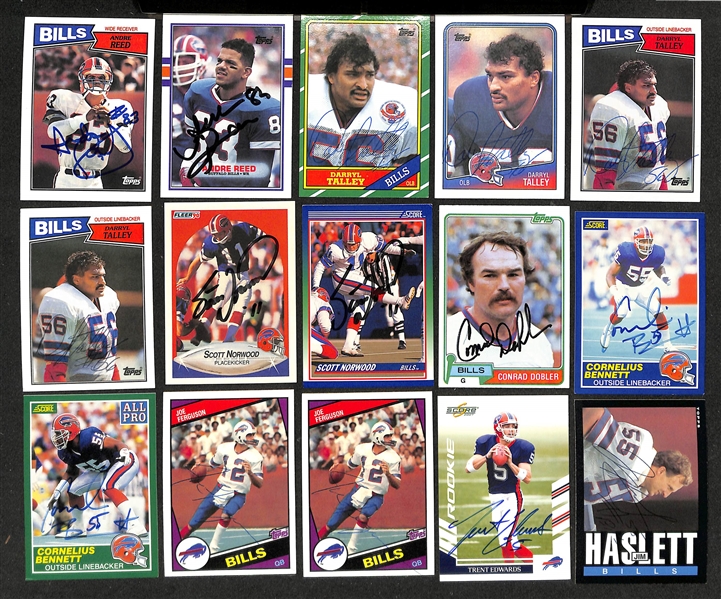 Lot of (330+) Signed Buffalo Bills Cards inc. (11) Bruce Smith, (21) Andre Reed, + (Beckett BAS Reviewed)