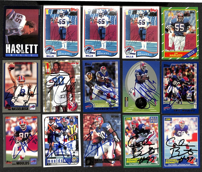 Lot of (330+) Signed Buffalo Bills Cards inc. (11) Bruce Smith, (21) Andre Reed, + (Beckett BAS Reviewed)