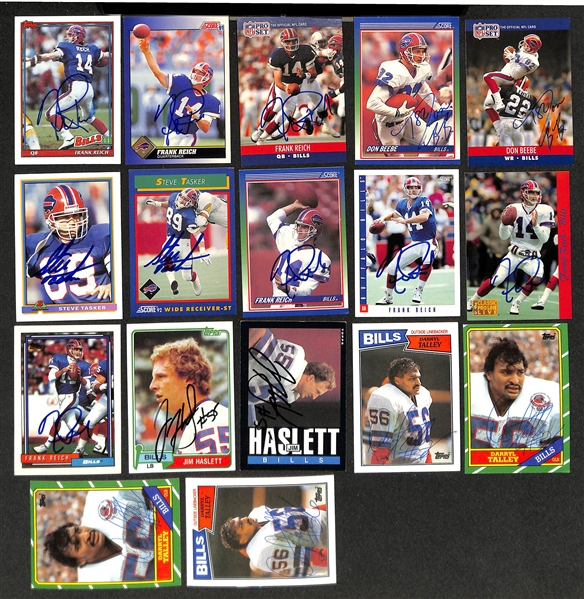 Lot of (330+) Signed Buffalo Bills Cards inc. (11) Bruce Smith, (21) Andre Reed, + (Beckett BAS Reviewed)