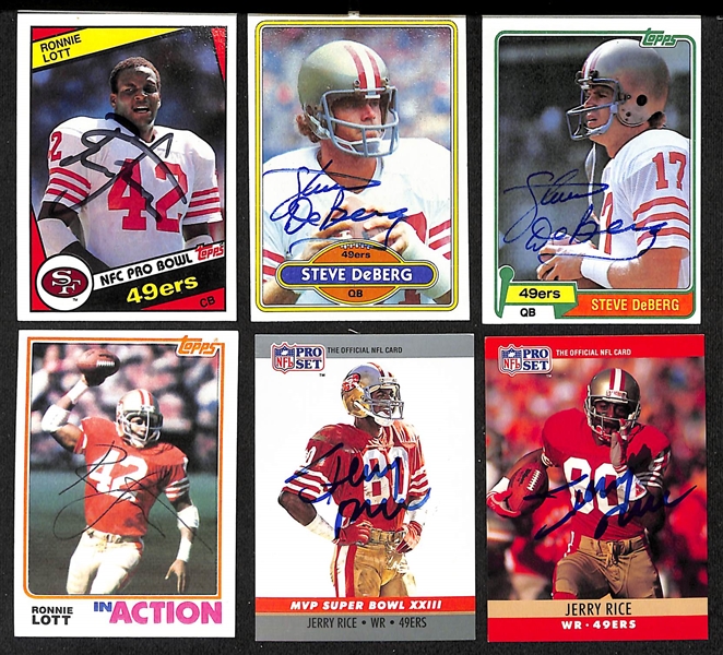 Lot of (200+) Signed San Francisco 49ers Cards inc. (2) Jerry Rice, (5) Steve Young, (17) Roger Craig, (21) Ronnie Lott, + (Beckett BAS Reviewed)