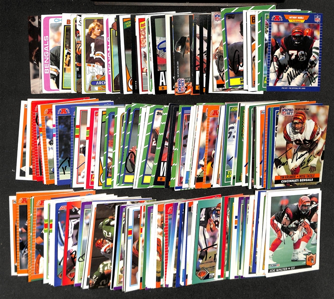 Lot of (200+) Signed Cincinnati Bengals Cards inc. (17) Anthony Munoz, (4) Sam Wyche, (11) Ken Anderson, + (Beckett BAS Reviewed)