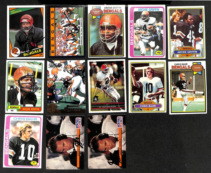 Lot of (200+) Signed Cincinnati Bengals Cards inc. (17) Anthony Munoz, (4) Sam Wyche, (11) Ken Anderson, + (Beckett BAS Reviewed)