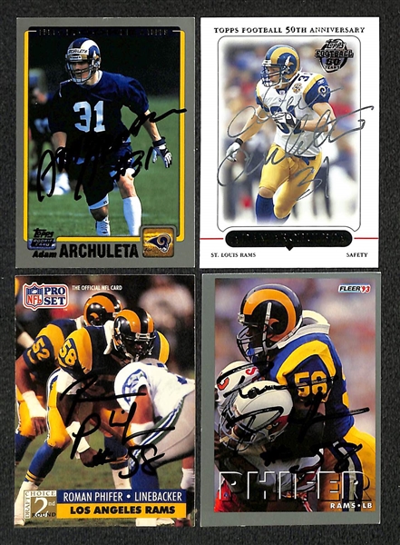 Lot of (280+) Signed Rams Cards inc. Kurt Warner, (25) Henry Ellard, + (Beckett BAS Reviewed)