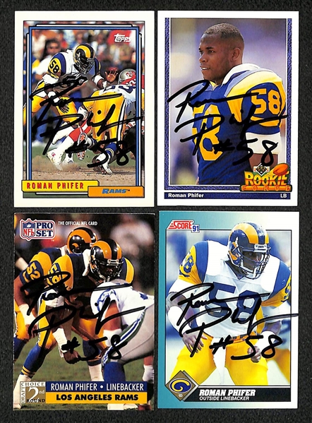 Lot of (280+) Signed Rams Cards inc. Kurt Warner, (25) Henry Ellard, + (Beckett BAS Reviewed)