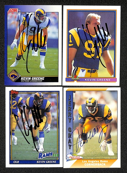 Lot of (280+) Signed Rams Cards inc. Kurt Warner, (25) Henry Ellard, + (Beckett BAS Reviewed)