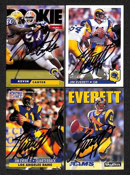 Lot of (280+) Signed Rams Cards inc. Kurt Warner, (25) Henry Ellard, + (Beckett BAS Reviewed)