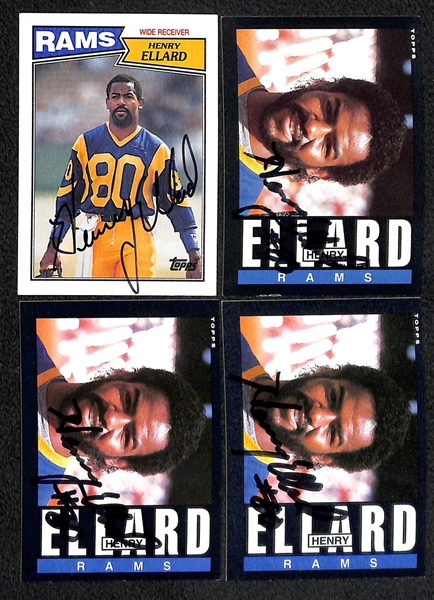 Lot of (280+) Signed Rams Cards inc. Kurt Warner, (25) Henry Ellard, + (Beckett BAS Reviewed)