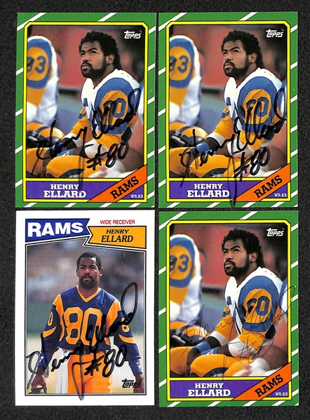 Lot of (280+) Signed Rams Cards inc. Kurt Warner, (25) Henry Ellard, + (Beckett BAS Reviewed)